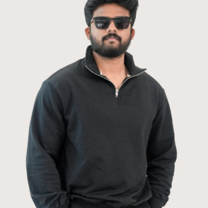 Black Quarter Zip Sweatshirt