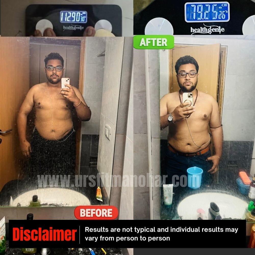Client before and after transformation